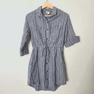 Navy and White Shirt Dress